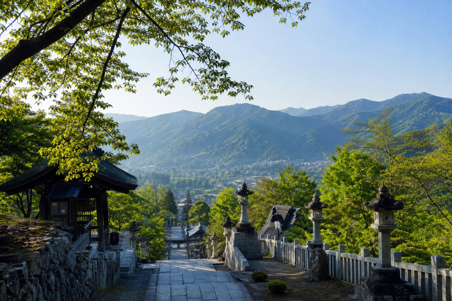 Chichibu mountain valley and temple approach